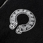 Chrome Hearts Horseshoe Embroidered Sherpa Jacket - Black Cream Gothic Coat 825